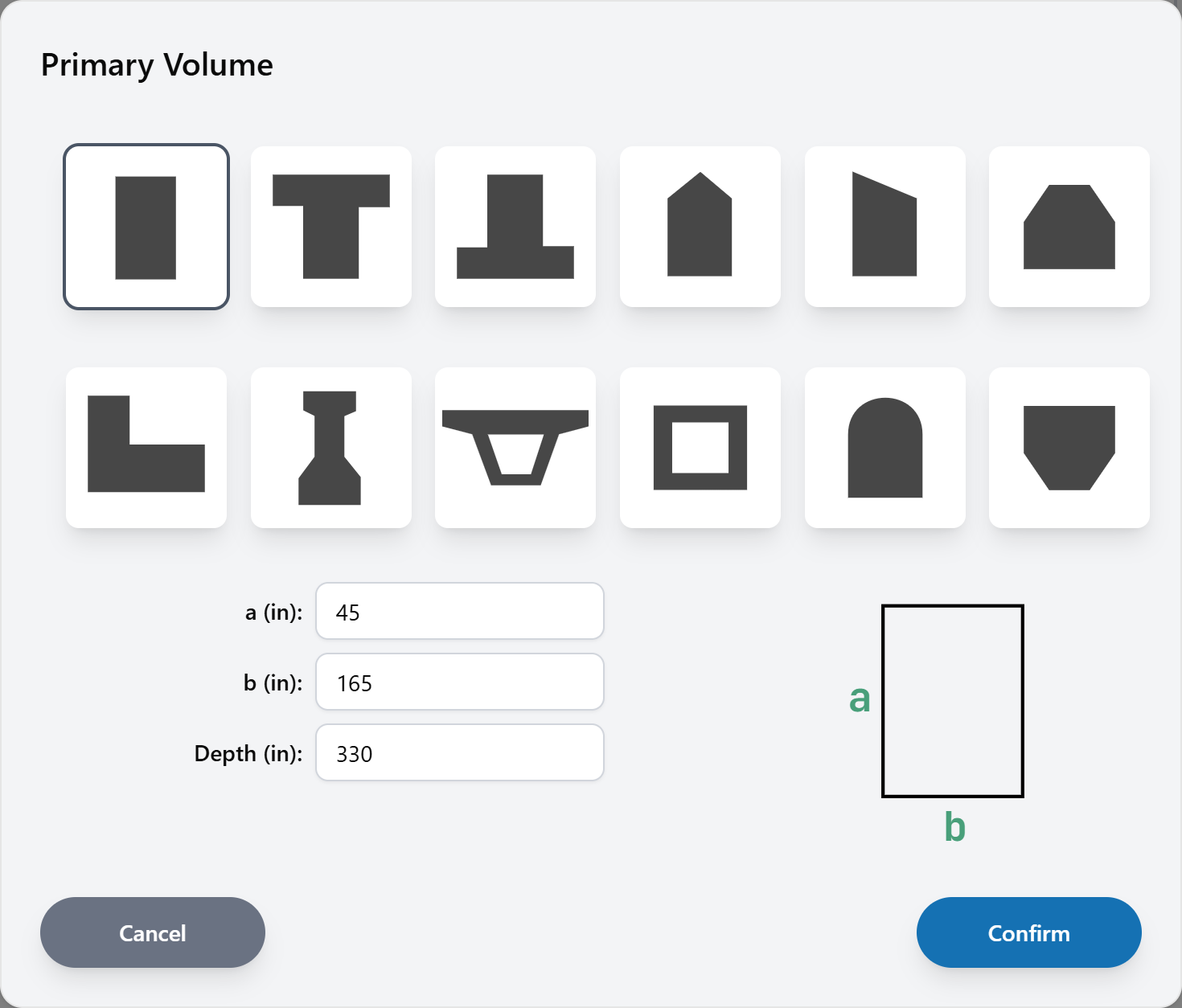 main volume modal screenshot